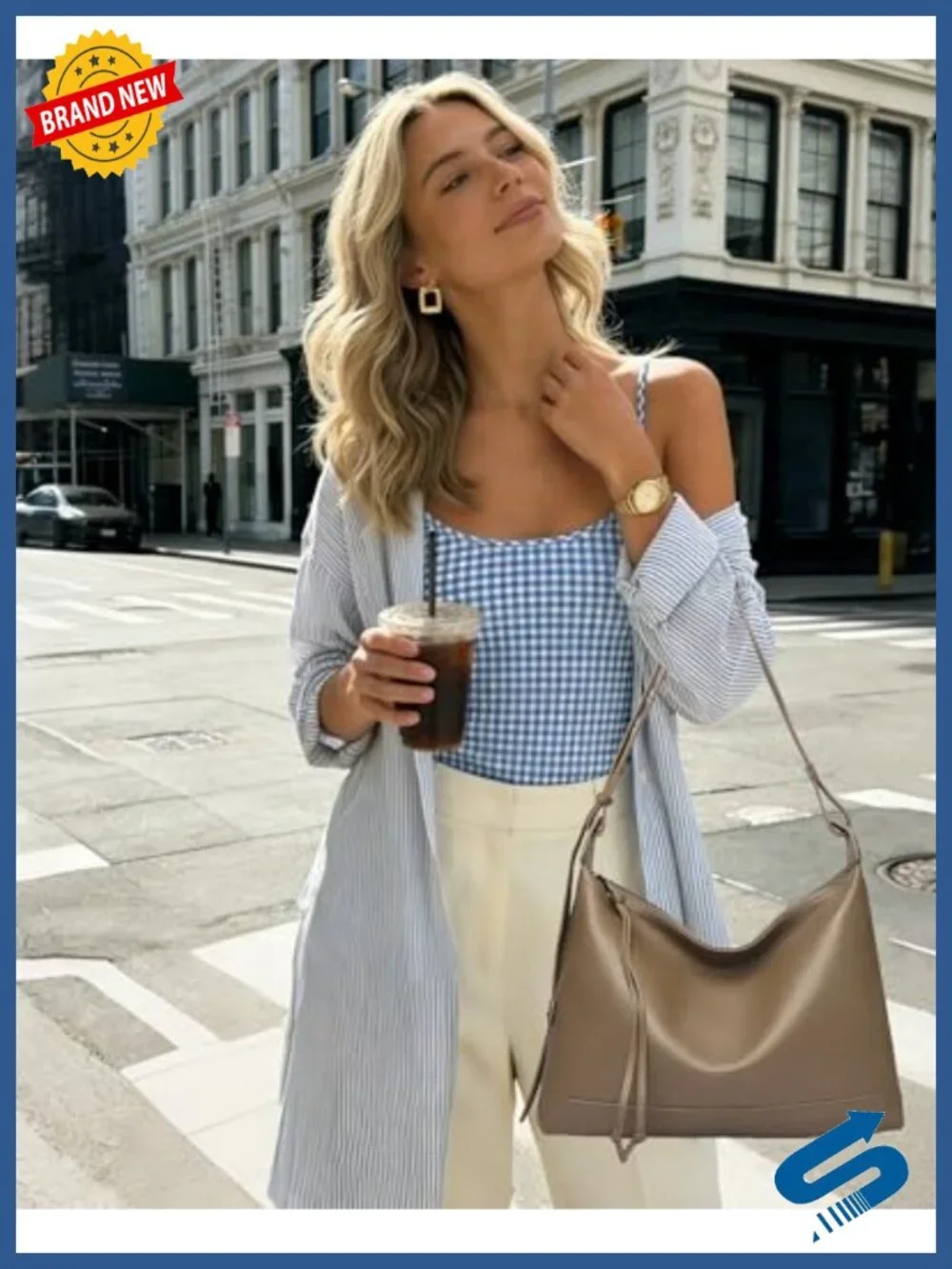 Genuine Leather Hobo Bag for Women Slouchy Shoulder Tote Work Handbag with